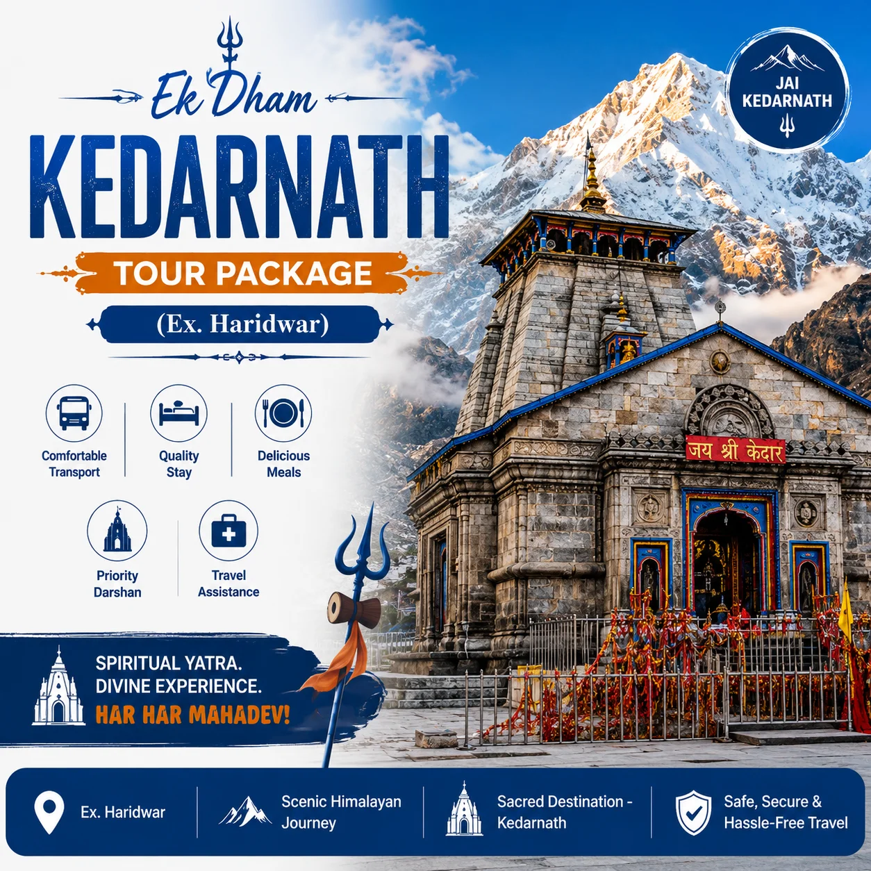 Ek Dham Kedarnath Tour Package (Ex. Haridwar)