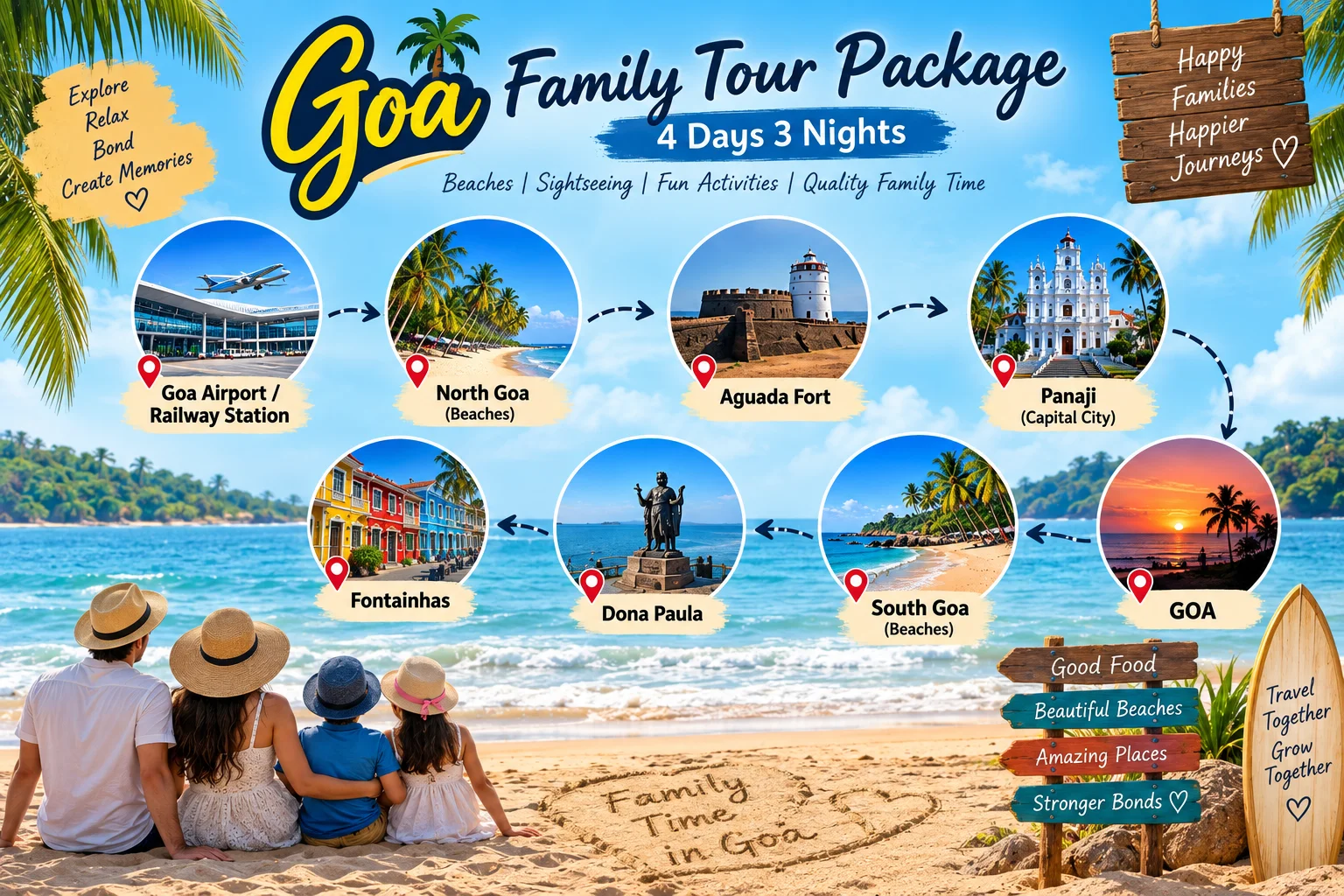 Route map for Goa Family Tour Package